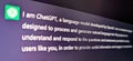 ChatGPT AI renders a text prompt that describesÂ itselfÂ as a language model developedÂ by OpenAI